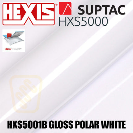 Hexis SUPTAC Air Release HXS5001B Polar White Gloss Premium Cut Vinyl