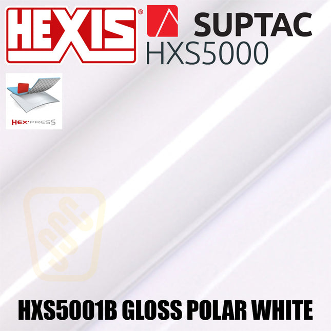 Hexis SUPTAC Air Release HXS5001B Polar White Gloss Premium Cut Vinyl