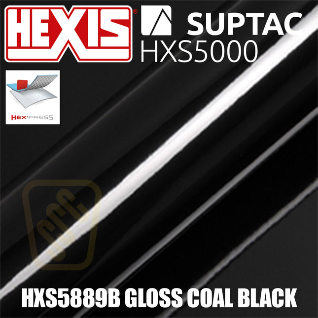 Hexis SUPTAC Air Release HXS5889B Coal Black Gloss Premium Cut Vinyl