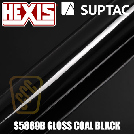 Hexis SUPTAC S5889B Coal Black Gloss Premium Cut Vinyl
