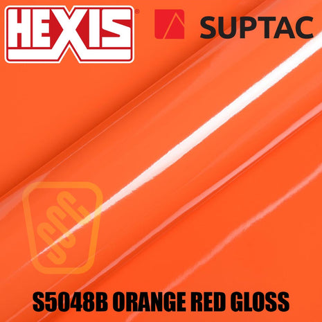 Hexis SUPTAC S5048B Orange Red Gloss Premium Cut Vinyl