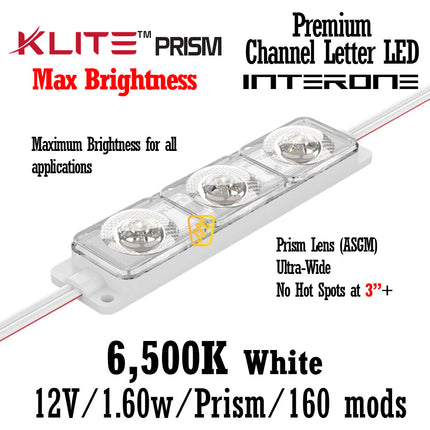 Interone K-Lite Prism White LED Module 6500K 1.60W 334lumens/ft 160 MODS