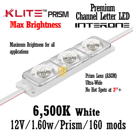 Interone K-Lite Prism White LED Module 6500K 1.60W 334lumens/ft 160 MODS