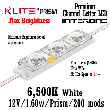 Interone K-Lite Prism White LED Module 6500K 1.60W 334lumens/ft 200 MODS