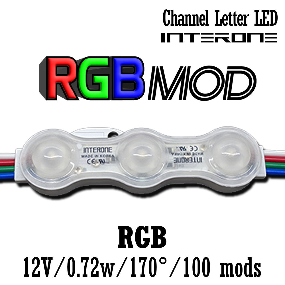 Led Module Interone Logo Interone RGB 3-LED Module 0.72W 100 Mods – Sign Supply Co