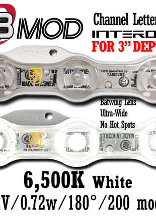 Interone S3-072 White LED Module 6500K 0.72W 180° Batwing