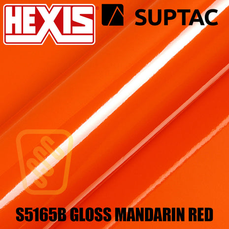 Hexis SUPTAC S5165B Mandarin Red Gloss Premium Cut Vinyl