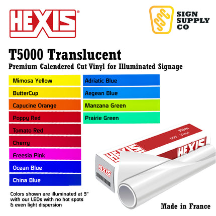 T5000 Translucent Vinyl for Light Boxes 48" x 33Y - Hexis