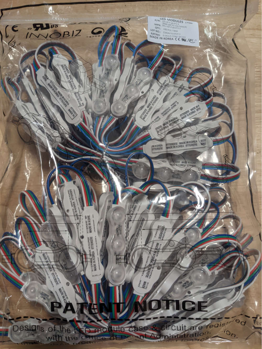 Interone RGB 3-LED Module 0.72W (100pcs) – signsupplyco