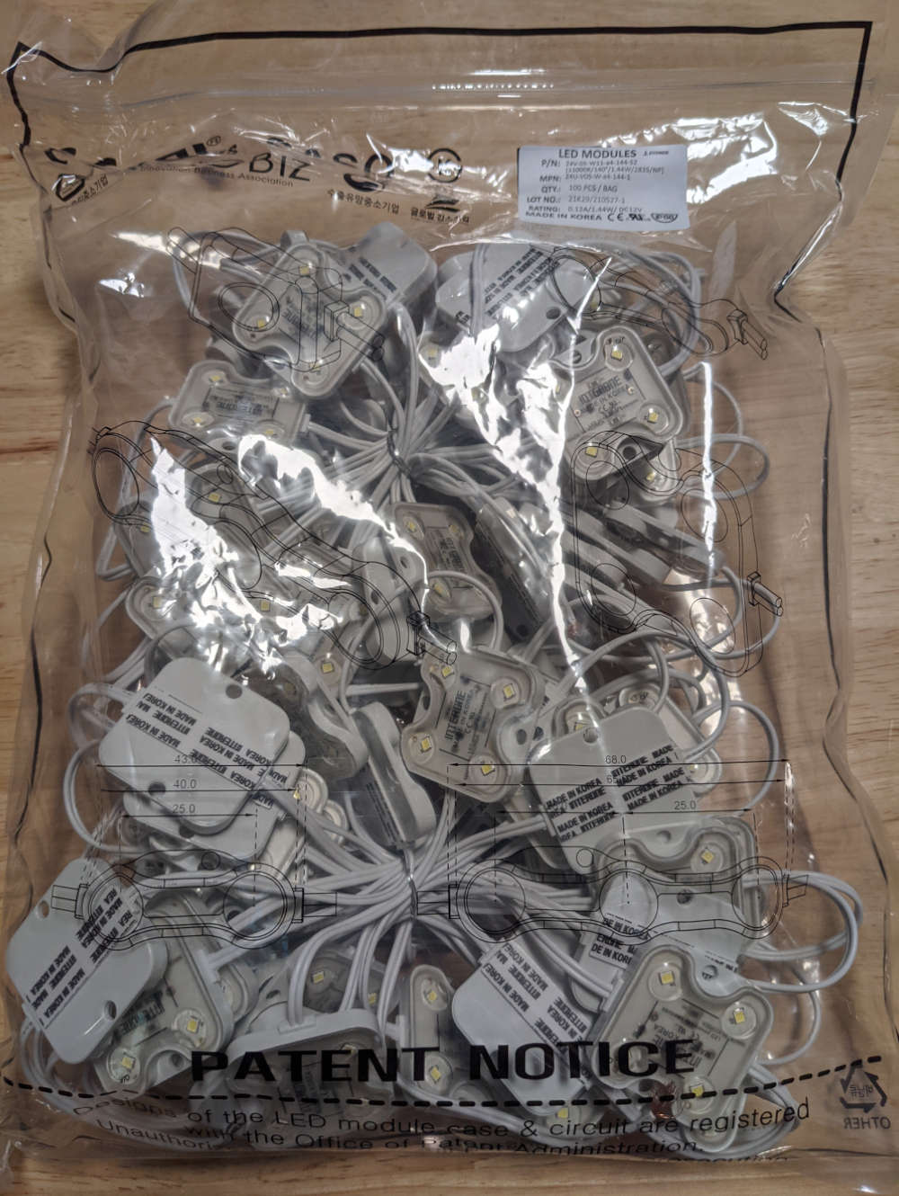 Interone White 4-LED Module 1.44W 11,000K (100pcs)